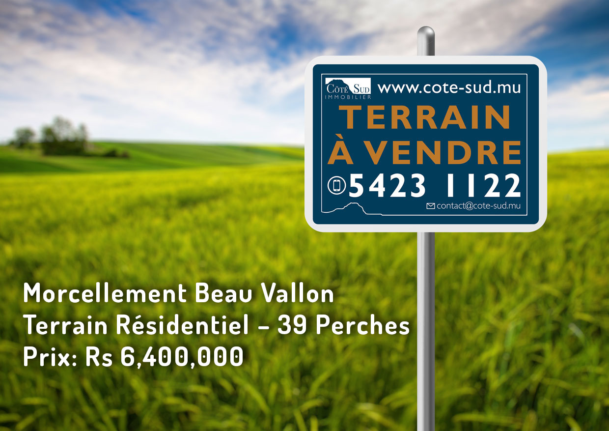 Land – 39 Perches – Morcellement Beau Vallon